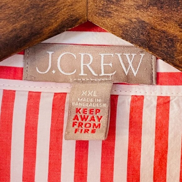 J. Crew 100% Cotton Poplin Crisp Holiday Pajamas Candy Cane Stripe XXL - Picture 5 of 11